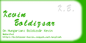 kevin boldizsar business card