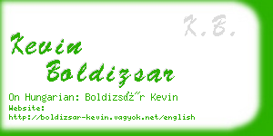 kevin boldizsar business card